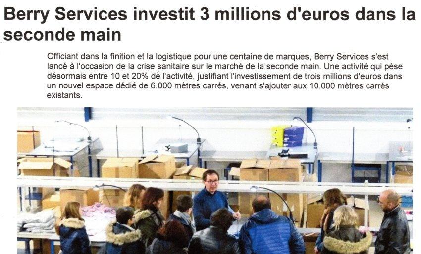 Berry Services investit 3 millions d'euros dans la seconde main