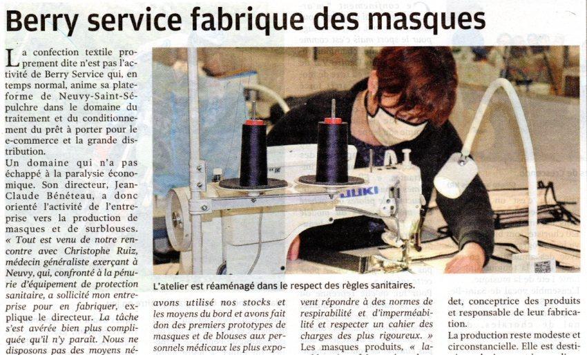 Berry Services fabrique des masques