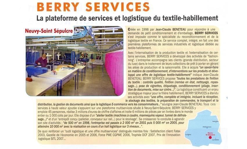 Berry Services la plateforme de services et logistique du textile-habillement
