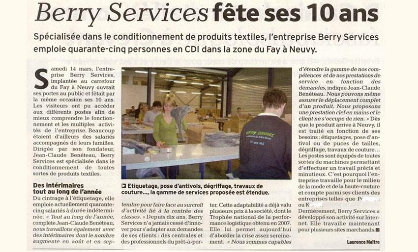Berry Services celebrates its 10th anniversary