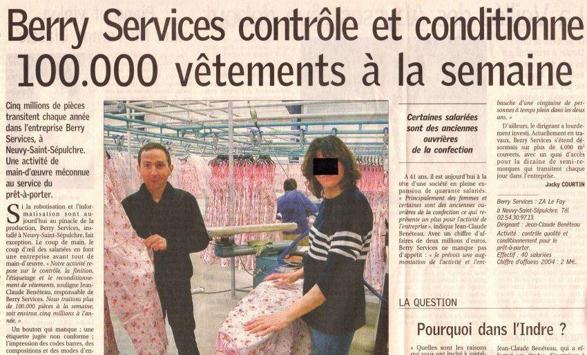 Berry Services contrôle et conditionne 100 000 vêtements à la semaine