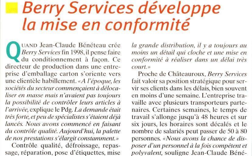 Berry Services développe la mise en conformité