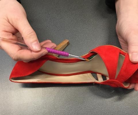 Gluing soles